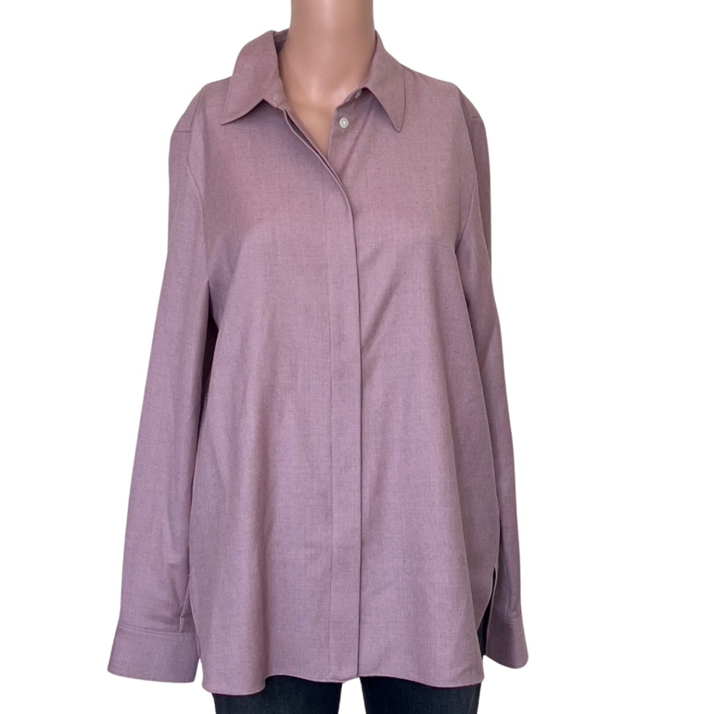 Theory Winter Pink Melange Sleek Flannel